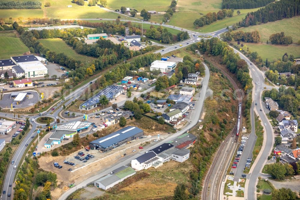 Winterberg from the bird's eye view: Company grounds and facilities of HAS-Antriebstechnik GmbH Am Hagenblech in Winterberg in the state North Rhine-Westphalia, Germany