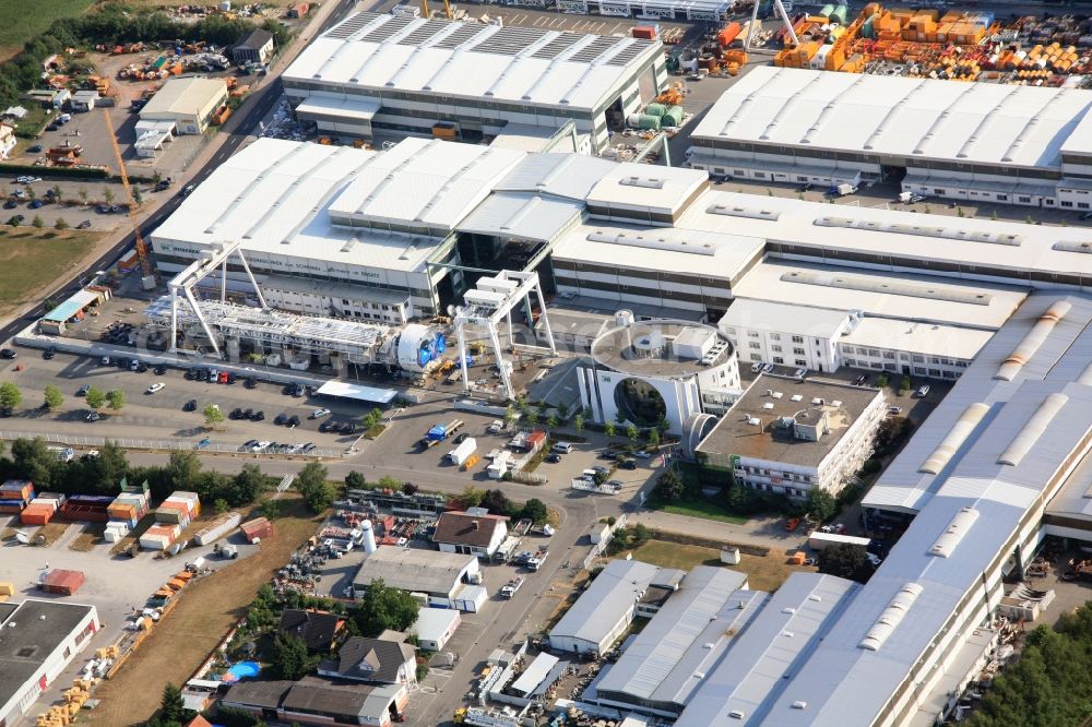 Aerial photograph Schwanau - Company grounds and facilities of Herrenknecht AG in Schwanau in the state Baden-Wuerttemberg, Germany. Final assembly of a drilling machine