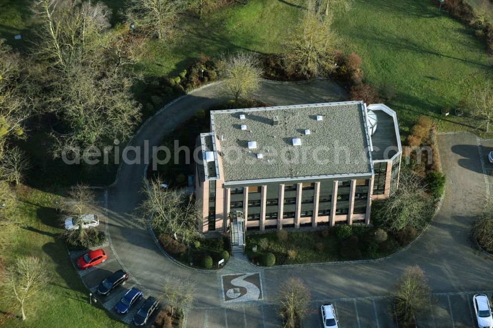 Aerial image Rüdersdorf - Company grounds and facilities of H.e.r.t.z Elektronik GmbH Strausberger Strasse in Ruedersdorf in the state Brandenburg