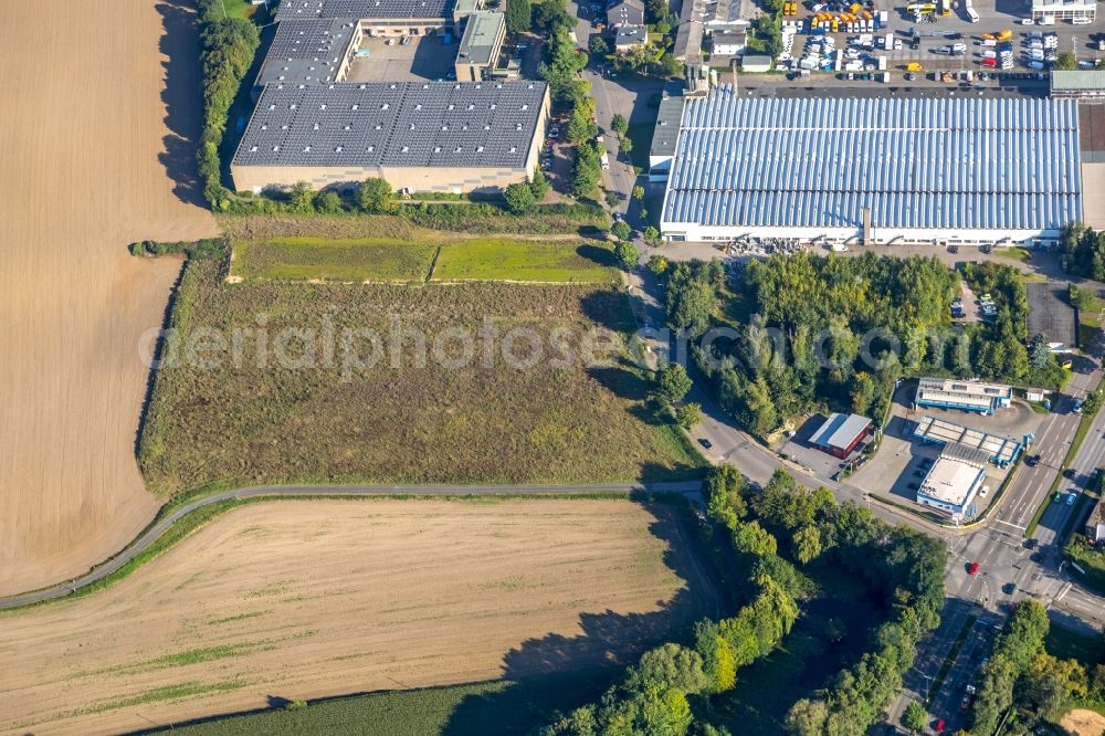 Aerial image Bochum - Company grounds and facilities of HKL BAUMASCHINEN GmbH and of PSS Marketing GmbH on Burgstrasse in Bochum in the state North Rhine-Westphalia, Germany