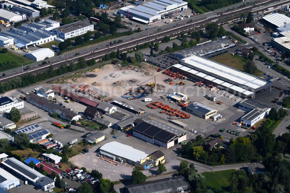 Aerial photograph Baden-Baden - Company grounds and facilities of Josef Schnell Holding GmbH on Blochmatt in Baden-Baden in the state Baden-Wurttemberg, Germany