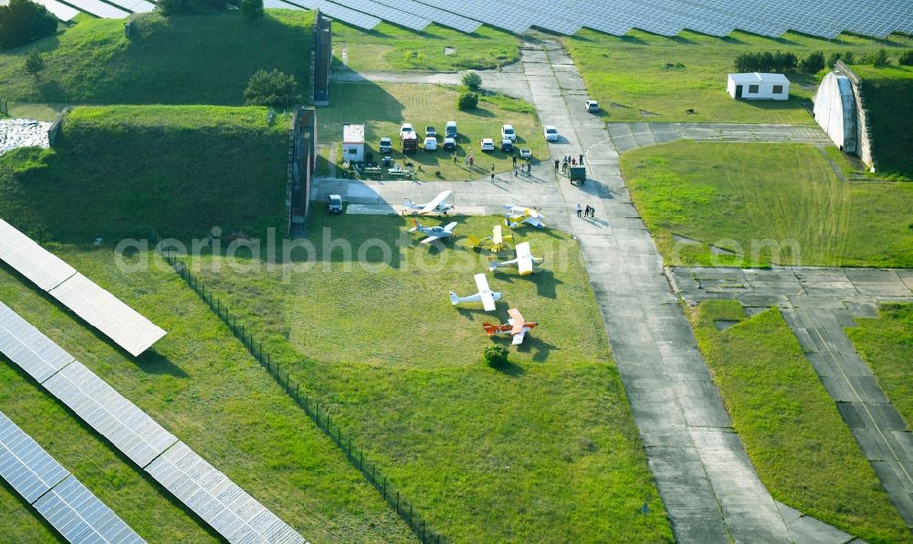 Eberswalde from the bird's eye view: Company grounds and facilities of KAPI electronics GmbH Am Flugplatz in the district Finow in Eberswalde in the state Brandenburg, Germany