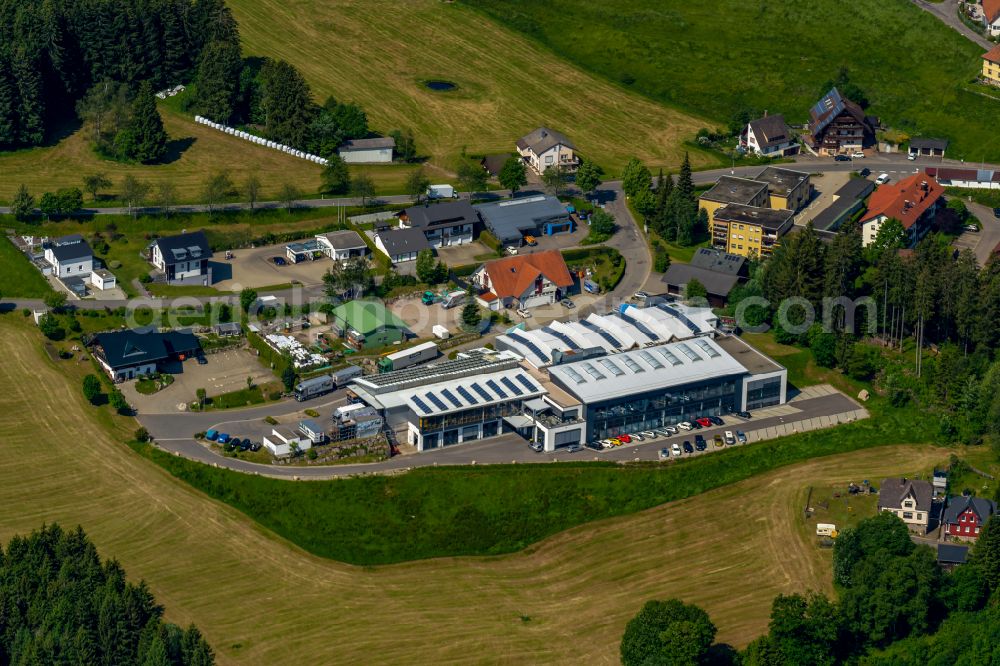 Schonach im Schwarzwald from the bird's eye view: Company grounds and facilities of KBS Spritztechnik GmbH in Schonach im Schwarzwald in the state Baden-Wuerttemberg, Germany