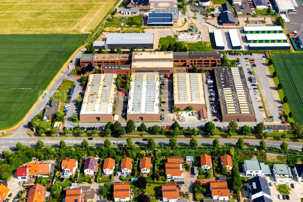 Soest from the bird's eye view: Company grounds and facilities of Kreishandwerkerschaft Hellweg-Lippe Am Handwerk in Soest in the state North Rhine-Westphalia, Germany