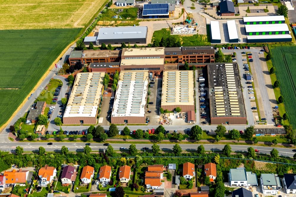 Aerial image Soest - Company grounds and facilities of Kreishandwerkerschaft Hellweg-Lippe Am Handwerk in Soest in the state North Rhine-Westphalia, Germany