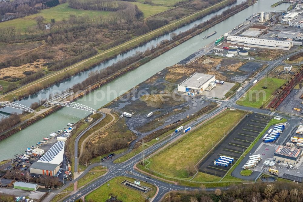 Aerial image Hamm - Company grounds and facilities of Lanfer Logistik in Hamm at Ruhrgebiet in the state North Rhine-Westphalia, Germany