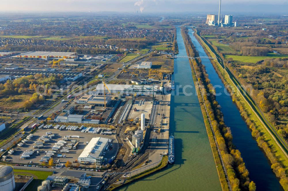 Aerial photograph Hamm - Company grounds and facilities of Lanfer Logistik in Hamm at Ruhrgebiet in the state North Rhine-Westphalia, Germany