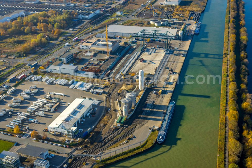 Hamm from above - Company grounds and facilities of Lanfer Logistik in Hamm at Ruhrgebiet in the state North Rhine-Westphalia, Germany