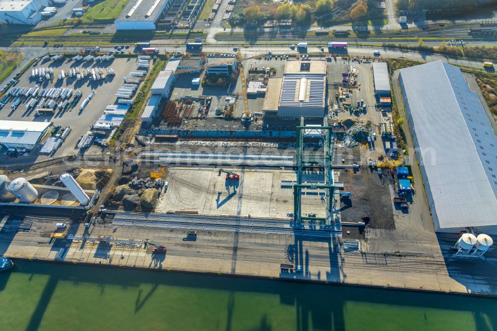 Hamm from the bird's eye view: Company grounds and facilities of Lanfer Logistik in Hamm at Ruhrgebiet in the state North Rhine-Westphalia, Germany