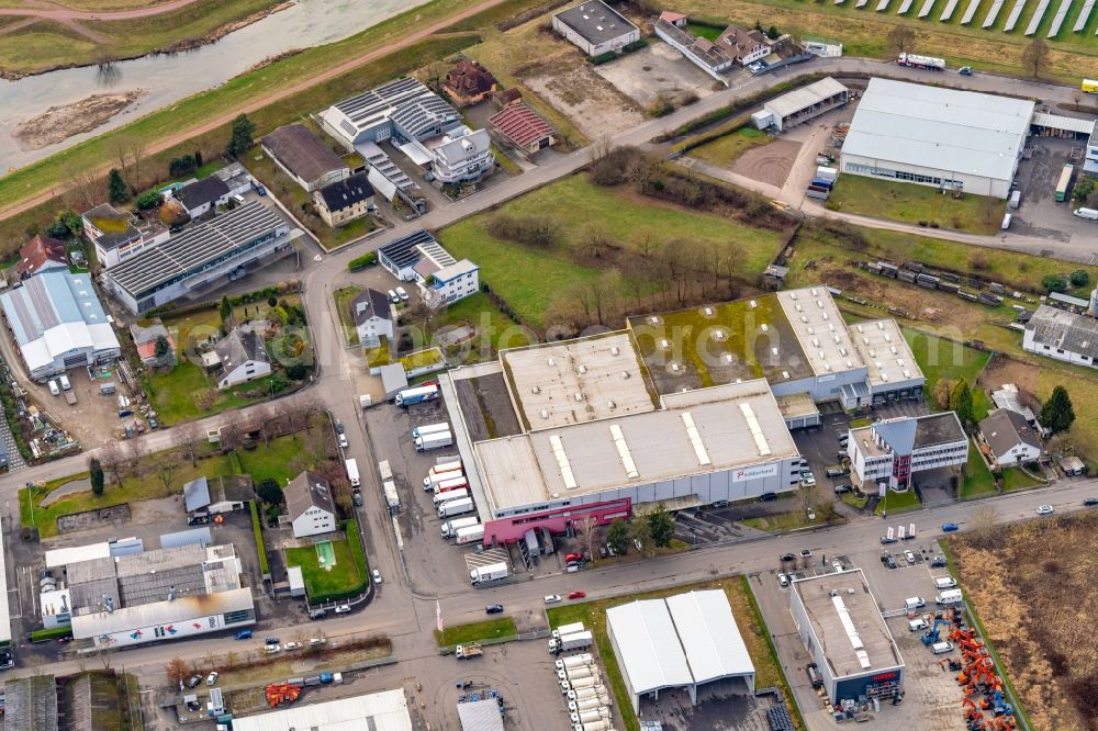 Riegel am Kaiserstuhl from above - Company grounds and facilities of Lekkerland Logistikzentrum in Riegel am Kaiserstuhl in the state Baden-Wuerttemberg, Germany