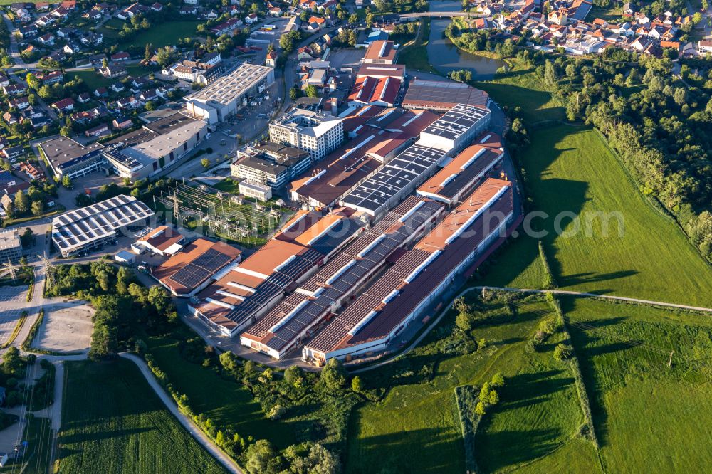 Aerial image Arnstorf - Company grounds and facilities of Lindner Group in Gewerbegebiet Bahnhofstrasse BA 1 in Arnstorf in the state Bavaria, Germany