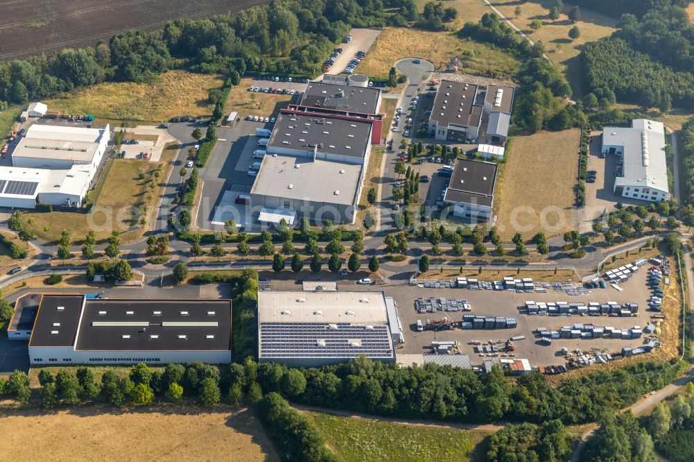 Aerial image Ahlen - Company grounds and facilities of MedicalOrderA? Center on Kruppstrasse in Ahlen in the state North Rhine-Westphalia, Germany