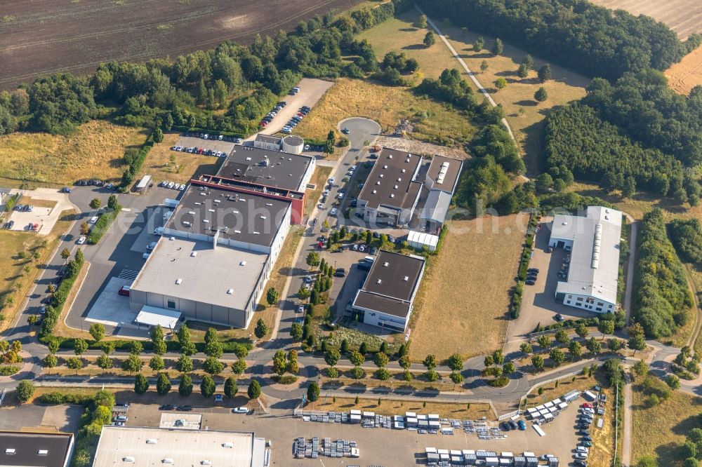 Aerial photograph Ahlen - Company grounds and facilities of MedicalOrderA? Center on Kruppstrasse in Ahlen in the state North Rhine-Westphalia, Germany