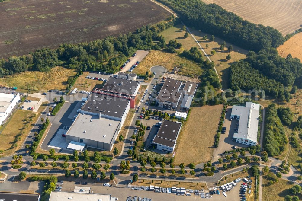 Ahlen from above - Company grounds and facilities of MedicalOrderA? Center on Kruppstrasse in Ahlen in the state North Rhine-Westphalia, Germany