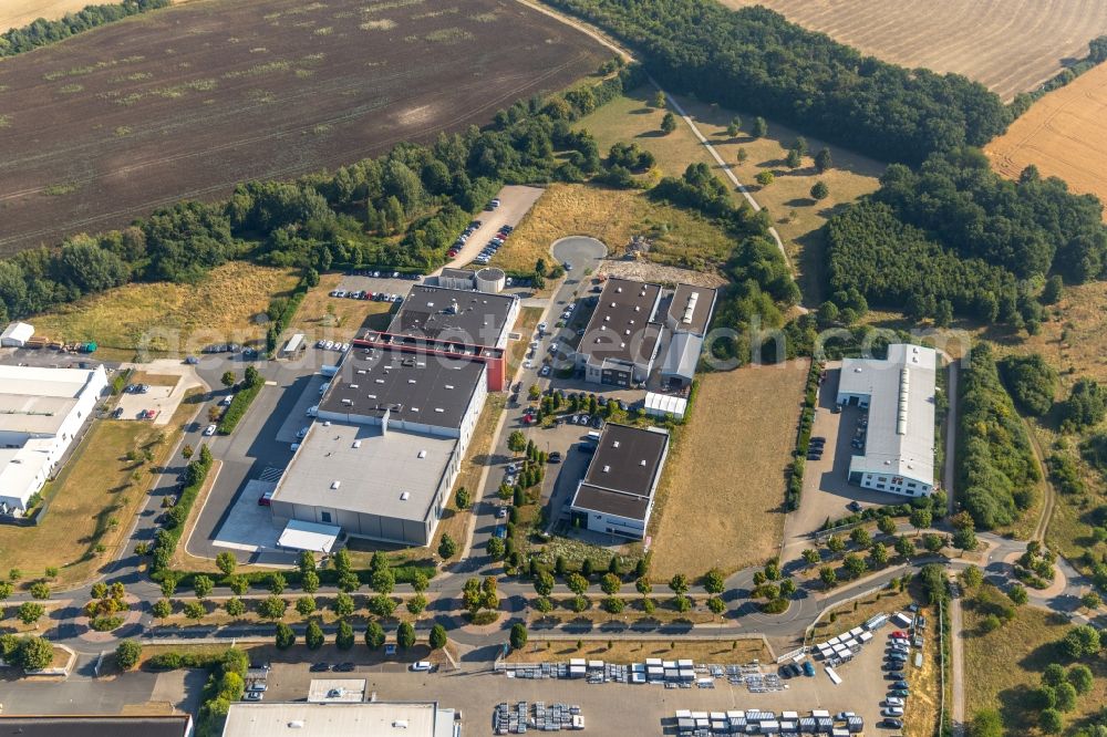 Ahlen from the bird's eye view: Company grounds and facilities of MedicalOrderA? Center on Kruppstrasse in Ahlen in the state North Rhine-Westphalia, Germany