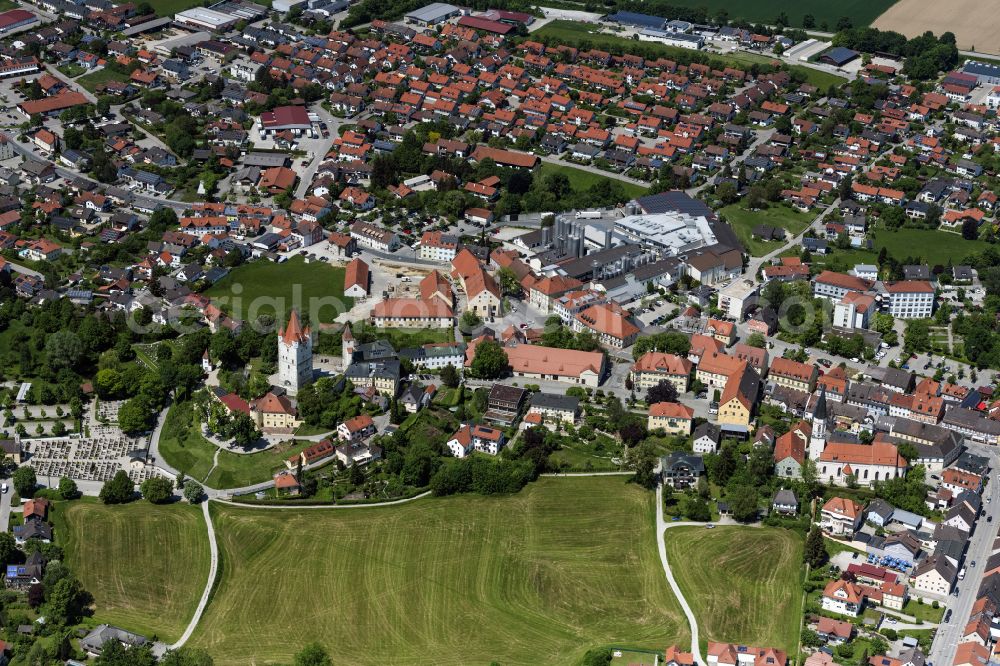 Aerial image Haag in Oberbayern - Company grounds and facilities of Milchwerk Jaeger in Haag in Oberbayern in the state Bavaria, Germany