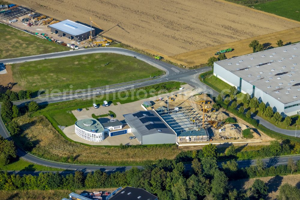 Aerial image Soest - Company grounds and facilities of Muenstermann GmbH on street Opmuender Weg in Soest in the state North Rhine-Westphalia, Germany