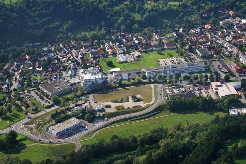 Wehr from the bird's eye view: Company grounds and facilities of Novartis Pharma Produktions GmbH in Wehr in the state Baden-Wuerttemberg, Germany