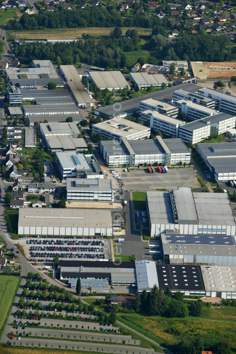 Blomberg from the bird's eye view: Premises of PHOENIX CONTACT GmbH & Co. KG, Blomberg in the state of North Rhine-Westphalia