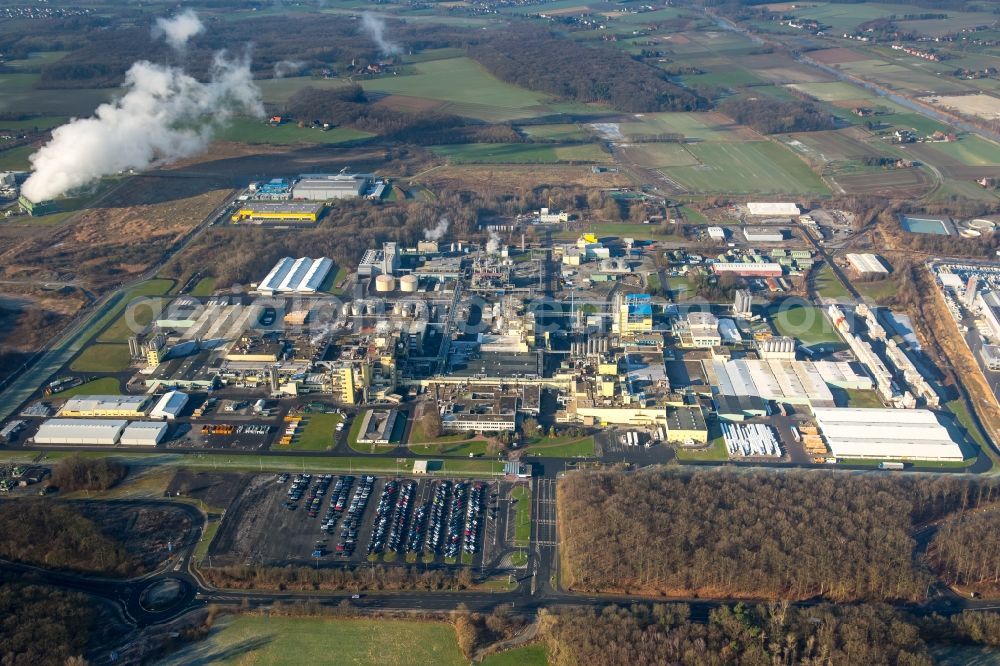 Aerial image Hamm - Company grounds and facilities of Du Pont de Nemours (Deutschland) GmbH in Hamm in the state North Rhine-Westphalia