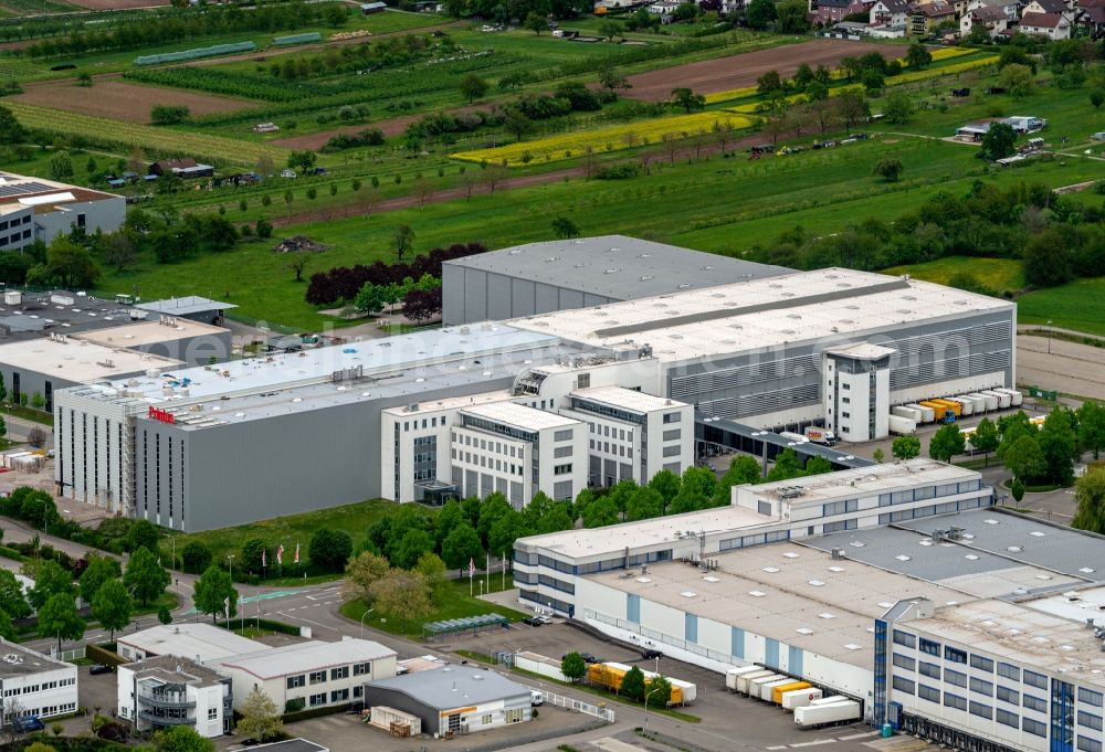 Offenburg from the bird's eye view: Company grounds and facilities of Printus GmbH in Offenburg in the state Baden-Wuerttemberg, Germany