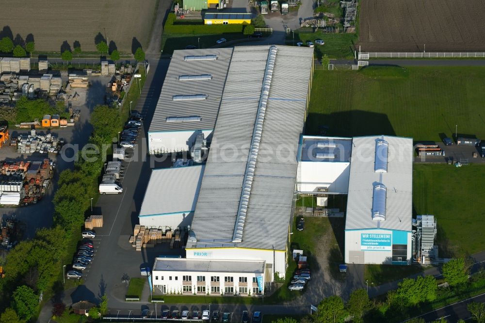 Osterburg (Altmark) from the bird's eye view: Company grounds and facilities of PRIORIT AG Am Schaugraben in Osterburg (Altmark) in the state Saxony-Anhalt, Germany