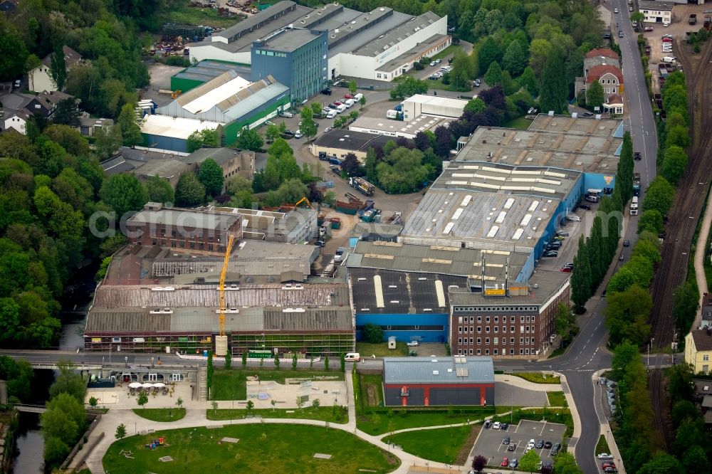 Gevelsberg from the bird's eye view: Company grounds and facilities of Prisma Technologie GmbH at Jahnstreet in Gevelsberg in the state North Rhine-Westphalia