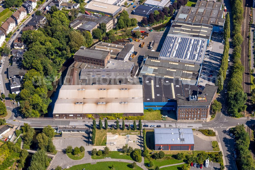 Gevelsberg from above - Company grounds and facilities of Prisma Technologie GmbH at Jahnstreet in Gevelsberg in the state North Rhine-Westphalia