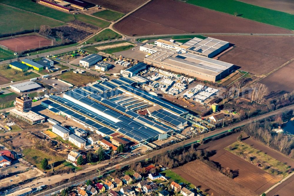 Aerial image Herbolzheim - Company grounds and facilities of Prodinger Verpackungen in Herbolzheim in the state Baden-Wurttemberg, Germany