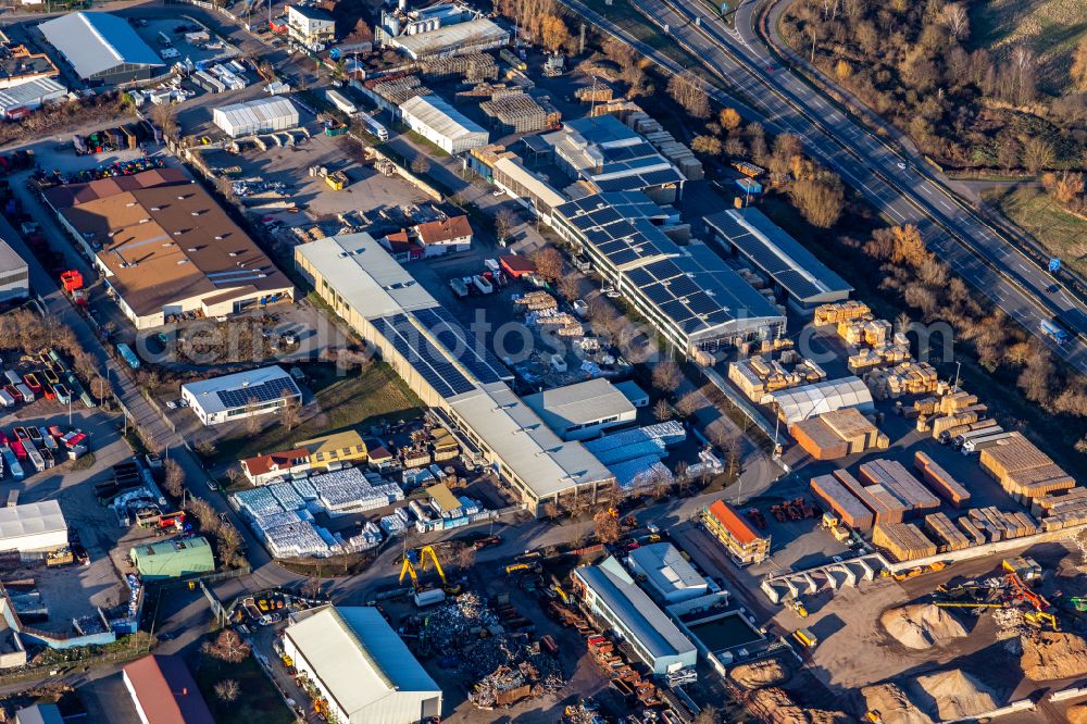 Aerial photograph Edenkoben - Company grounds and facilities of PRP Papier Recycling Pfalz GmbH in Edenkoben in the state Rhineland-Palatinate, Germany