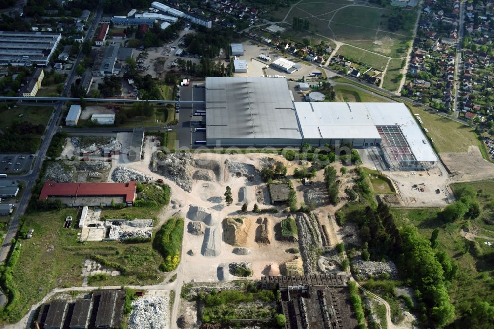 Aerial photograph Fürstenwalde/Spree - Industrial and commercial area of R F L Reifen-Felgen-Logistik Speditions- und Lager GmbH on Traenkestrasse - Langewahler Strassein Fuerstenwalde/Spree in the state Brandenburg