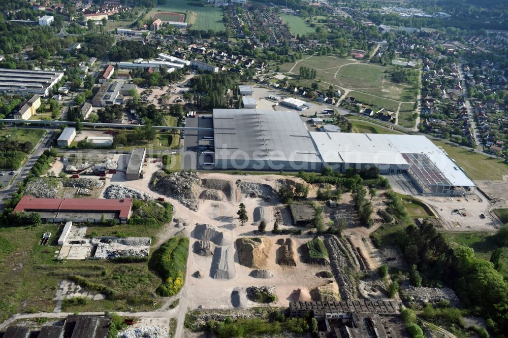 Aerial photograph Fürstenwalde/Spree - Industrial and commercial area of R F L Reifen-Felgen-Logistik Speditions- und Lager GmbH on Traenkestrasse - Langewahler Strassein Fuerstenwalde/Spree in the state Brandenburg