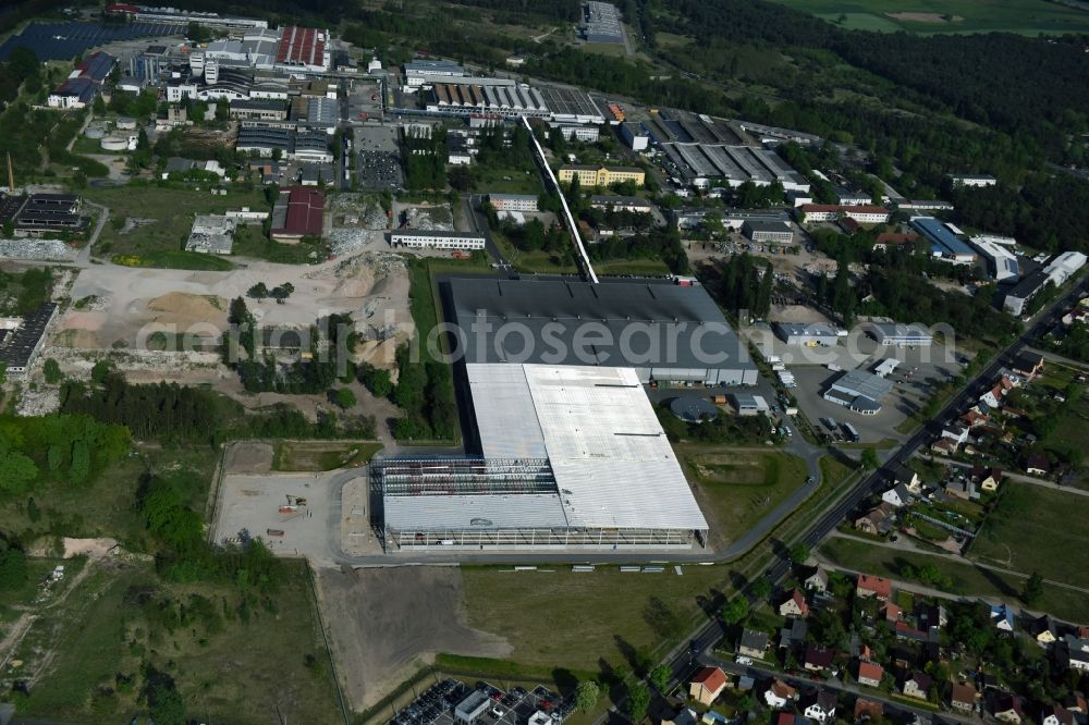 Fürstenwalde/Spree from above - Industrial and commercial area of R F L Reifen-Felgen-Logistik Speditions- und Lager GmbH on Traenkestrasse - Langewahler Strassein Fuerstenwalde/Spree in the state Brandenburg