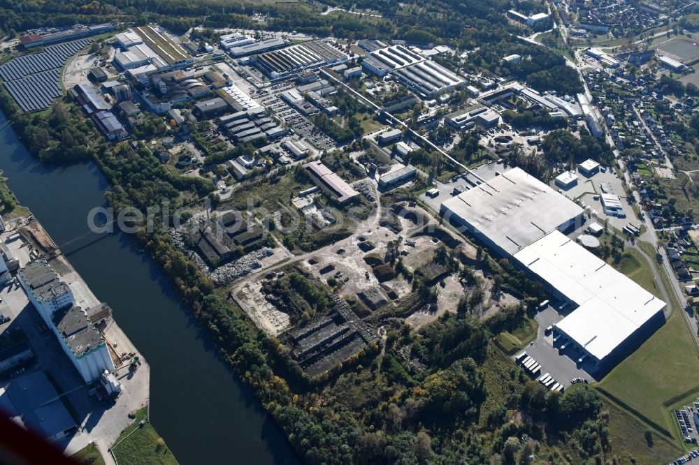 Aerial photograph Fürstenwalde/Spree - Industrial and commercial area of R F L Reifen-Felgen-Logistik Speditions- und Lager GmbH on Traenkestrasse - Langewahler Strassein Fuerstenwalde/Spree in the state Brandenburg