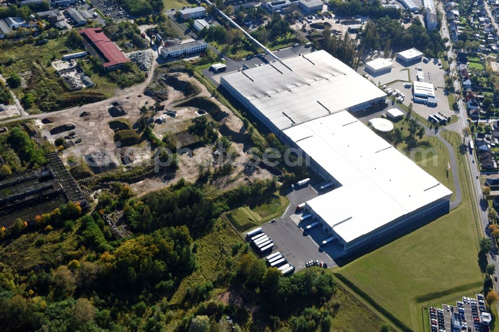 Aerial photograph Fürstenwalde/Spree - Industrial and commercial area of R F L Reifen-Felgen-Logistik Speditions- und Lager GmbH on Traenkestrasse - Langewahler Strassein Fuerstenwalde/Spree in the state Brandenburg