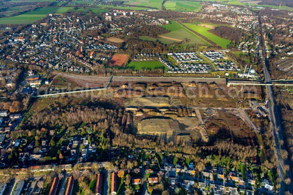 Gelsenkirchen from above - Company grounds and facilities of PKB Engineering company in Gelsenkirchen in the state of North Rhine-Westphalia