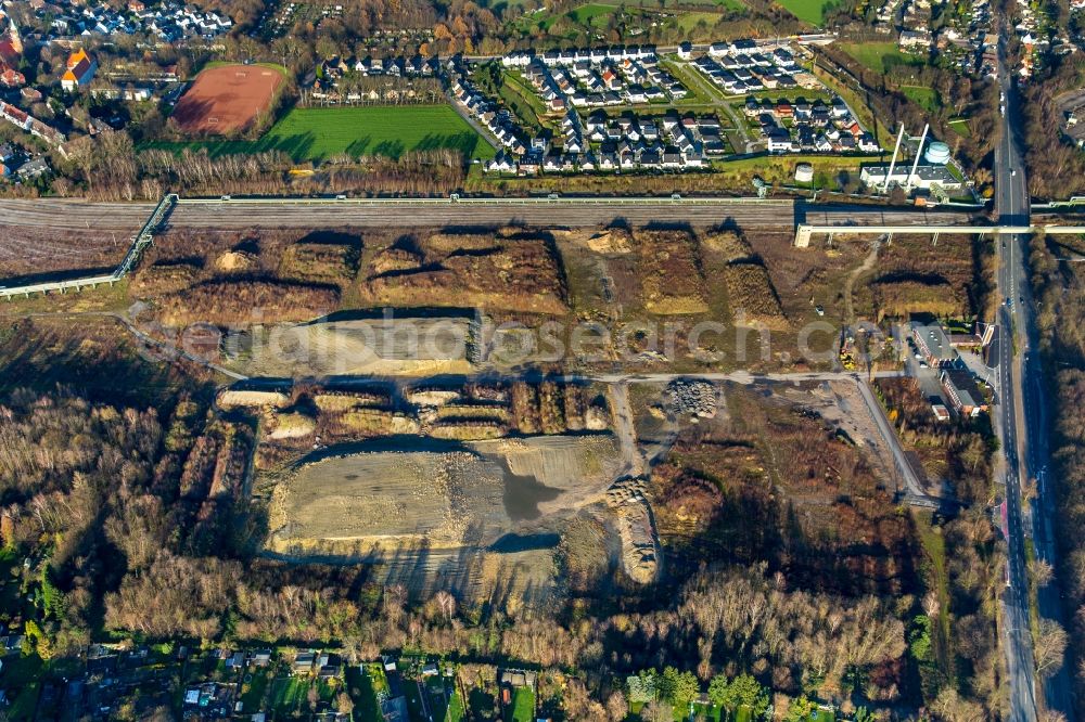 Gelsenkirchen from the bird's eye view: Company grounds and facilities of PKB Engineering company in Gelsenkirchen in the state of North Rhine-Westphalia