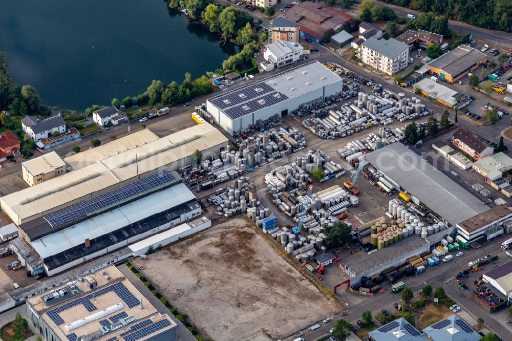 Forst from the bird's eye view: Company grounds and facilities of RONAL GmbH vor dem Waldsee on street Carl-Benz-Strasse in Forst in the state Baden-Wuerttemberg, Germany