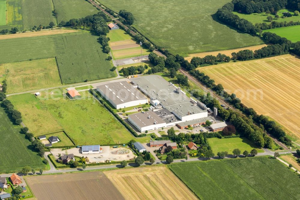 Kutenholz from above - Company grounds and facilities of RPC Verpackungen Kutenholz GmbH in Kutenholz in the state Lower Saxony, Germany