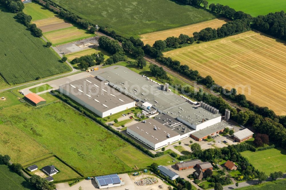 Aerial image Kutenholz - Company grounds and facilities of RPC Verpackungen Kutenholz GmbH in Kutenholz in the state Lower Saxony, Germany