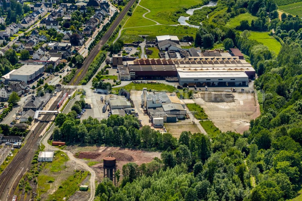 Aerial image Bestwig - Company grounds and facilities of Ruhrtal-Transportbeton GmbH & Co. KG in Bestwig in the state North Rhine-Westphalia, Germany