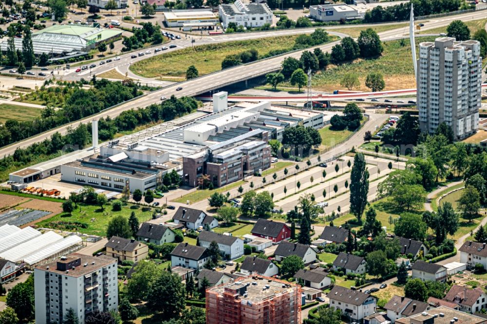 Aerial image Lahr/Schwarzwald - Company grounds and facilities of Schneider Electric in Lahr/Schwarzwald in the state Baden-Wurttemberg, Germany