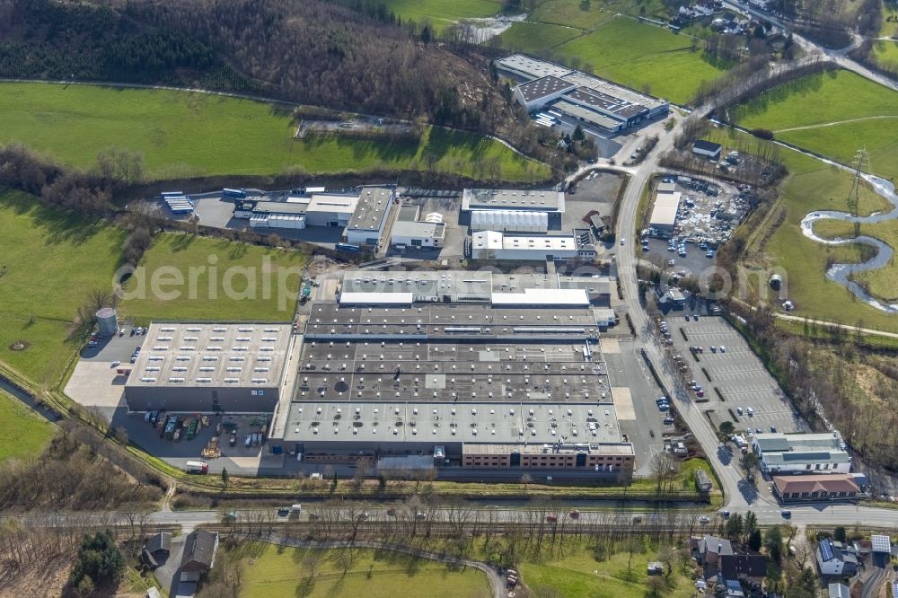 Aerial photograph Tiefenhagen - Company grounds and facilities of Schulte Home GmbH & Co. KG in Tiefenhagen at Sauerland in the state North Rhine-Westphalia, Germany