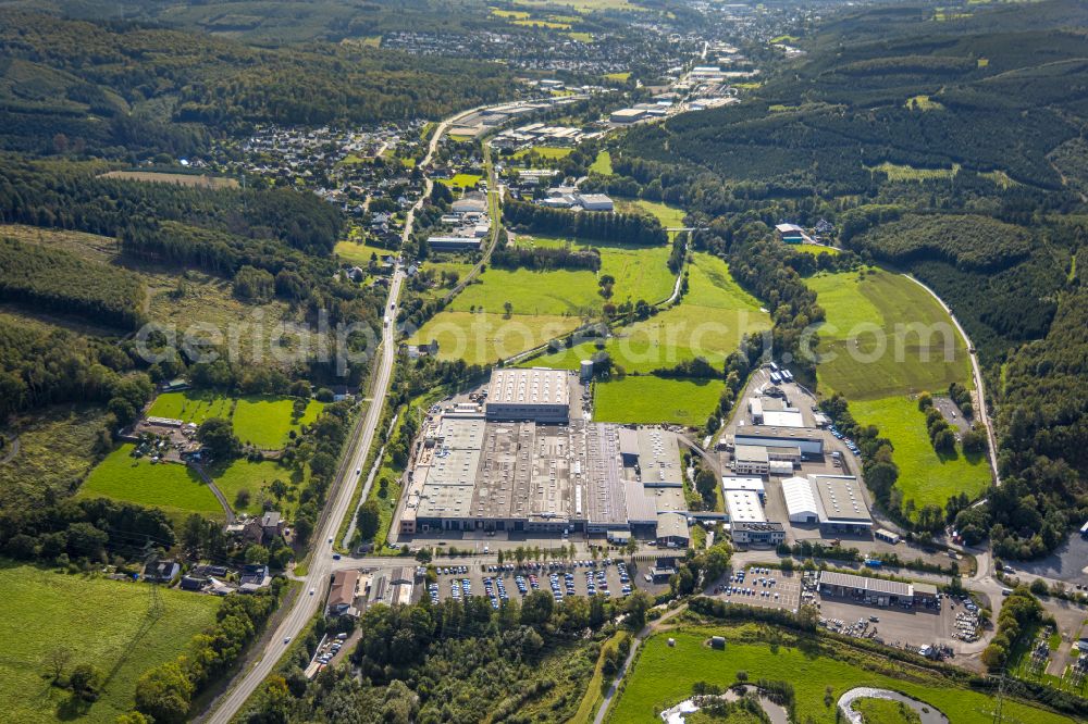 Tiefenhagen from the bird's eye view: Company grounds and facilities of Schulte Home GmbH & Co. KG in Tiefenhagen at Sauerland in the state North Rhine-Westphalia, Germany