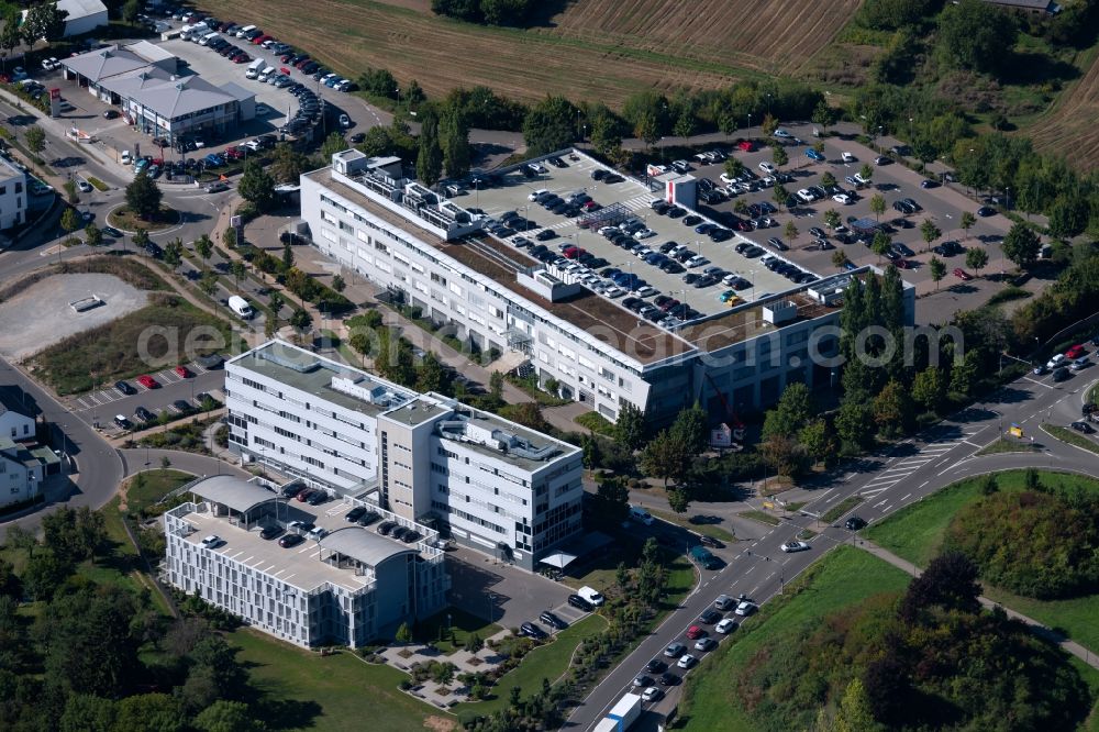 Aerial photograph Weinsberg - Company grounds and facilities of Schwarz Dienstleistung KG along the Haller Str. in Weinsberg in the state Baden-Wurttemberg, Germany