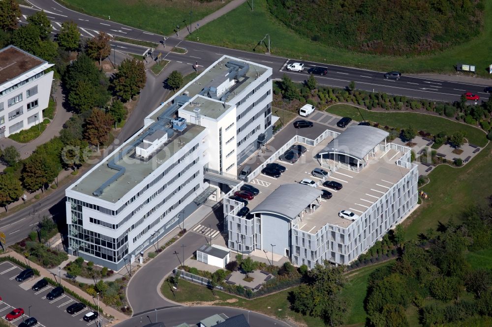 Aerial photograph Weinsberg - Company grounds and facilities of Schwarz Dienstleistung KG along the Haller Str. in Weinsberg in the state Baden-Wurttemberg, Germany