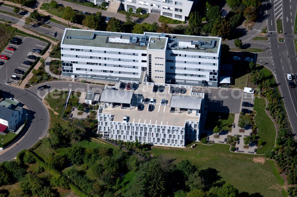 Aerial photograph Weinsberg - Company grounds and facilities of Schwarz Dienstleistung KG along the Haller Str. in Weinsberg in the state Baden-Wurttemberg, Germany