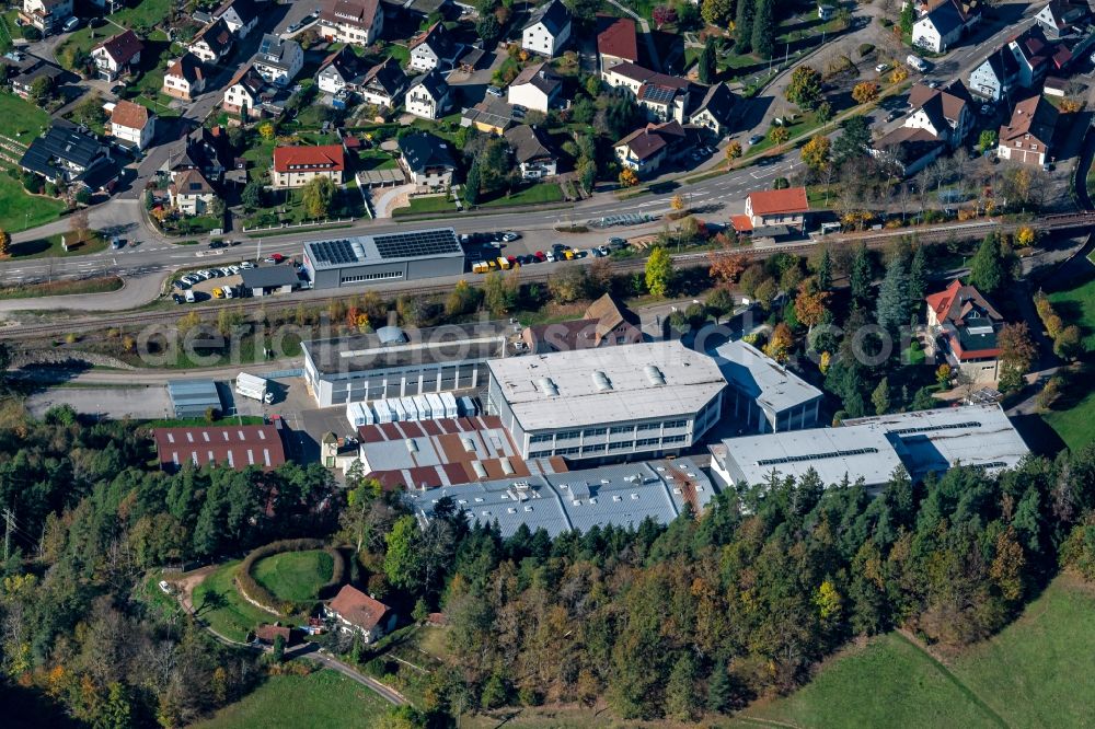 Kaltbrunn from the bird's eye view: Company grounds and facilities of Schwarzwaelder Textil-Werke Heinrich Kautzmann GmbH in Kaltbrunn in the state Baden-Wurttemberg, Germany