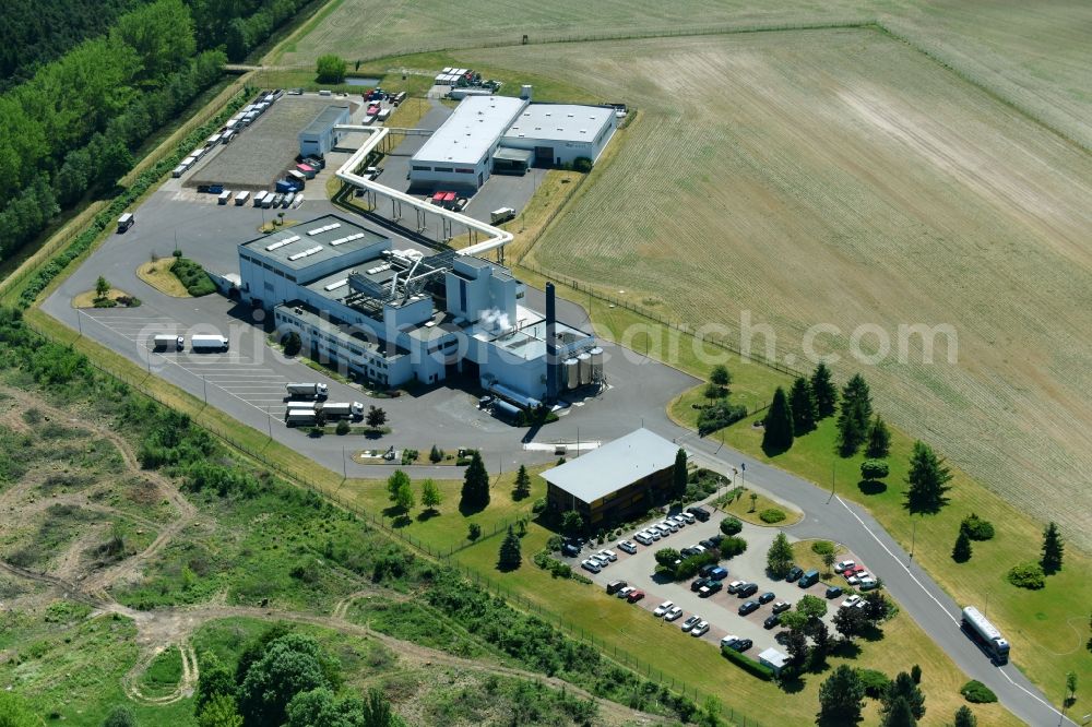 Aerial image Genthin - Company grounds and facilities of SecAnim GmbH in Genthin in the state Saxony-Anhalt, Germany