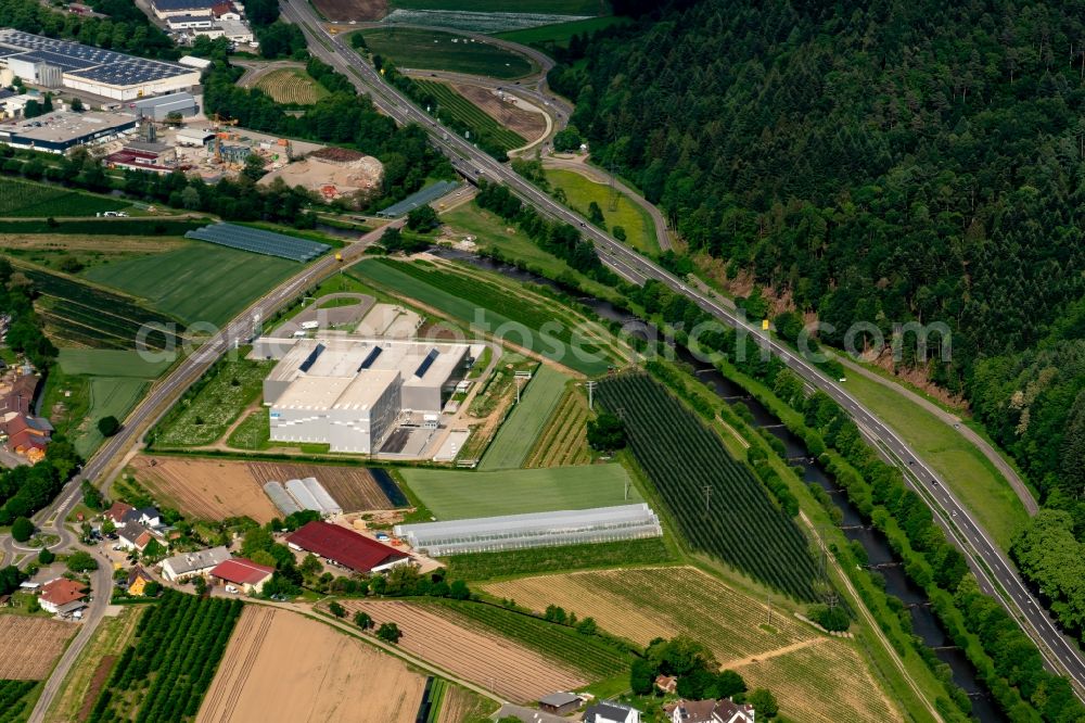 Aerial image Waldkirch - Company grounds and facilities of Sick AG in Waldkirch in the state Baden-Wuerttemberg, Germany